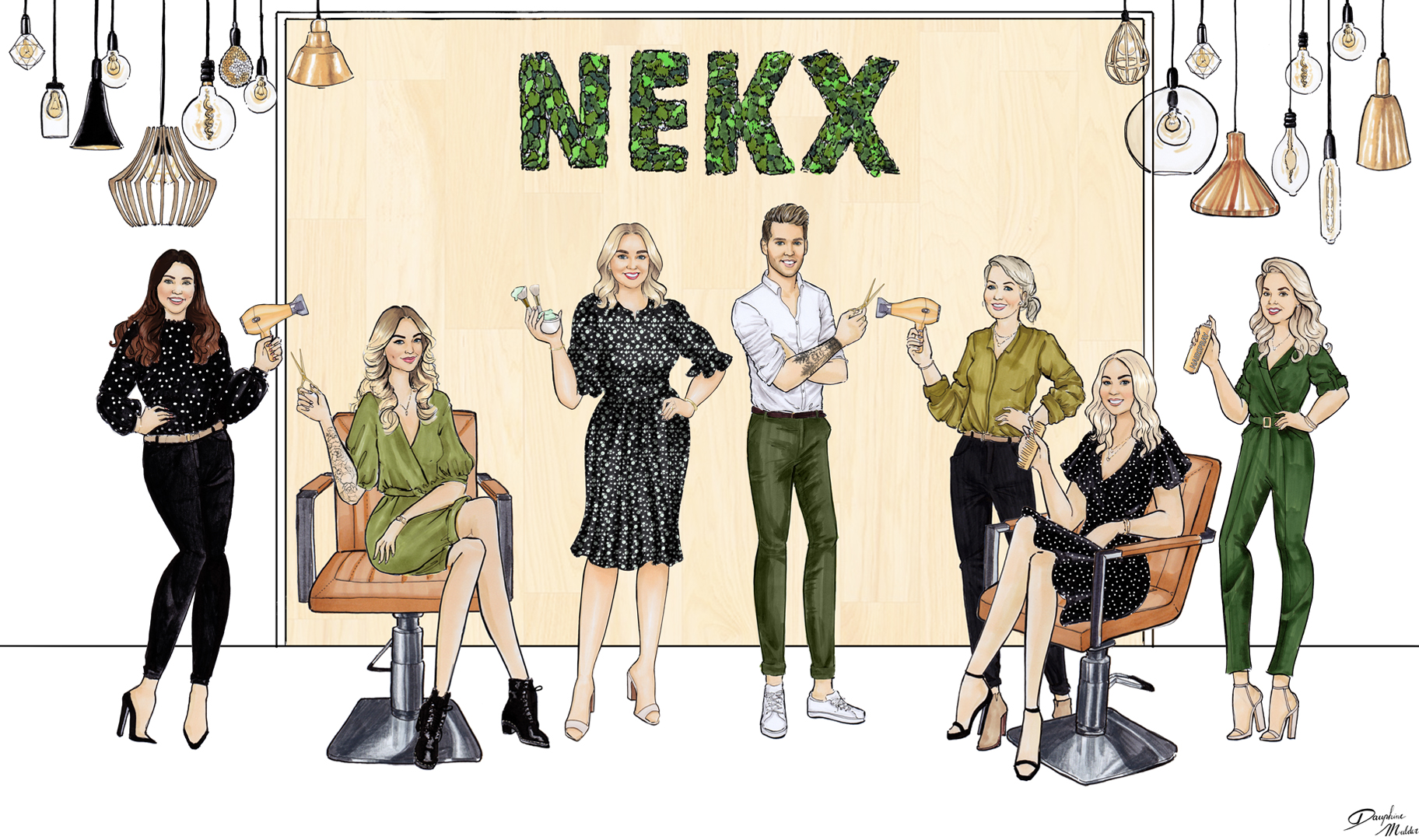 Team Illustration - NEKX Hair & Beauty  2020