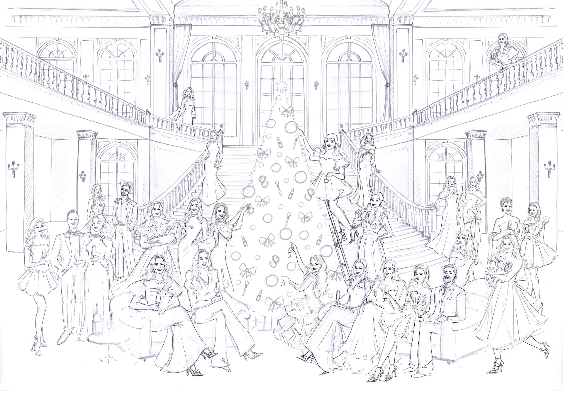 Sketch - Christmas Card Illustration - Geen Bluf! 2025