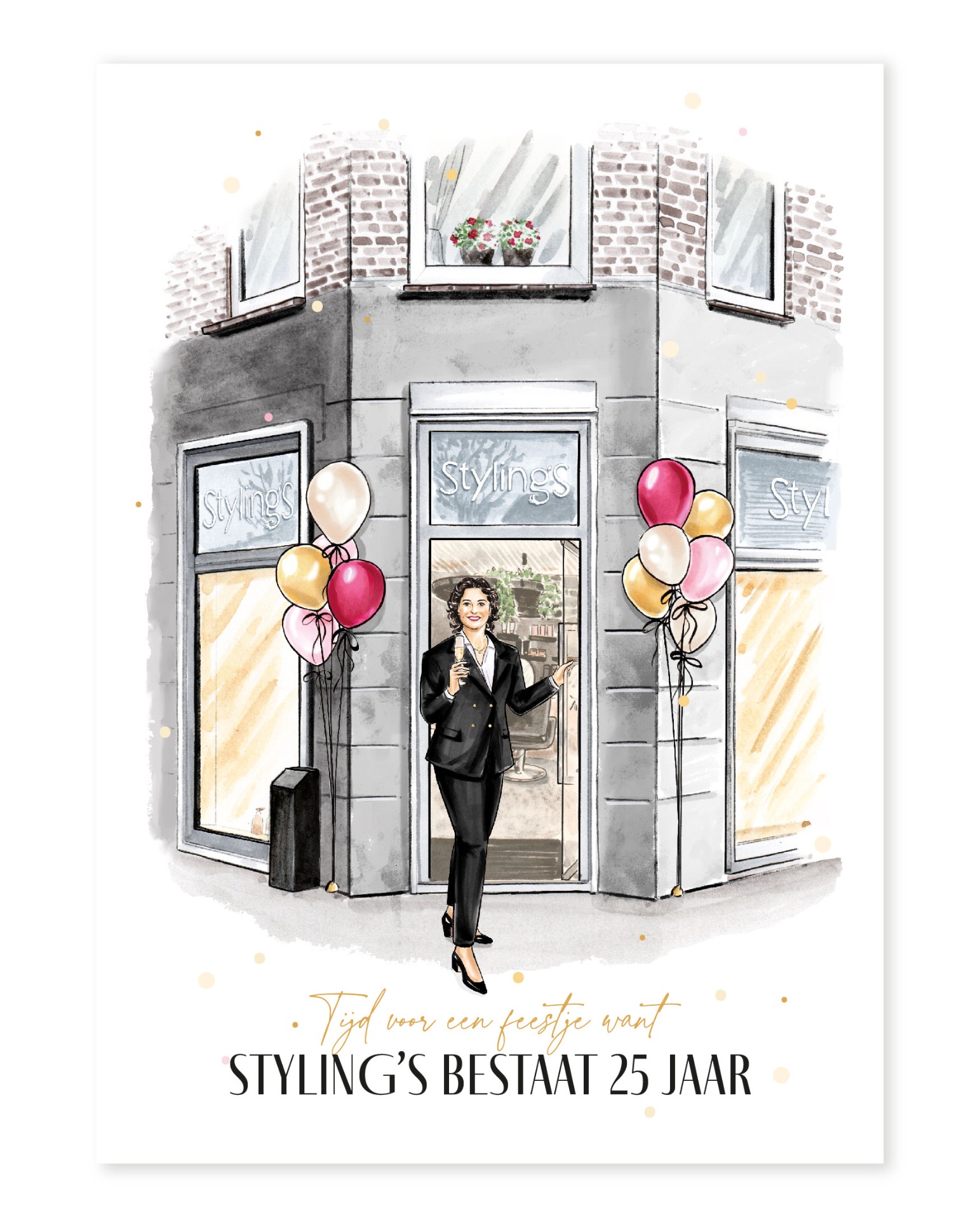 Invitation design for the 25th anniversary of Styling’s in Hengelo 2026